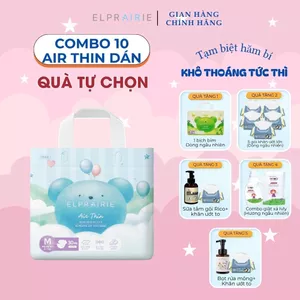 Combo 10 Bịch Tã/Bỉm Dán ELPRAIRIE AIR THIN Mềm Mại Thoáng Mát, Khô Thoáng Chống Hăm