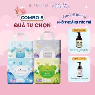 [ĐƯỢC CHỌN QUÀ] Combo 8 Bịch Tã/Bỉm ELPRAIRIE Siêu Thấm Hút, Siêu Mềm Nhẹ, Khô Thoáng Cho Bé Thoải Mái Vận Động