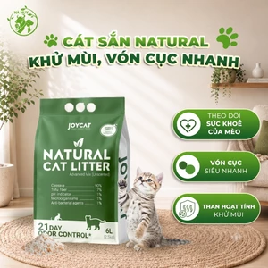 Cát Mèo JOYCAT Natural Cat Litter – Khử Mùi 21 Ngày, Vón Cục Nhanh, Không Bụi 99.9%, Theo Dõi pH Nước Tiểu