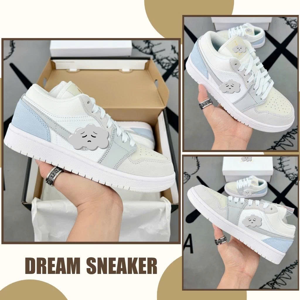 Giày Sneaker Trắng Xám Nam Nữ, Giày Thể Thao Cổ Thấp Thời Trang Full Box Bill