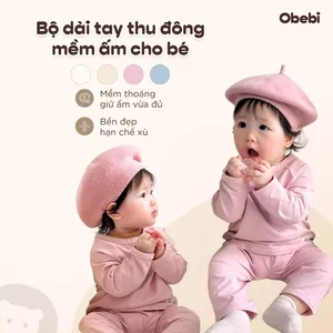 Bộ Mặc Nhà Thu Đông Obebi Mềm Mại Cho Bé Trai Bé Gái Từ 6 - 22KG BMN270