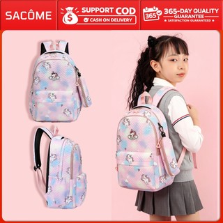 Balo đi học nữ màu trà sữa cặp đi học nữ nhiều ngăn thời trang Ulzzang Hàn Quốc, Tặng Kèm Túi Nhỏ Đi Học.B300