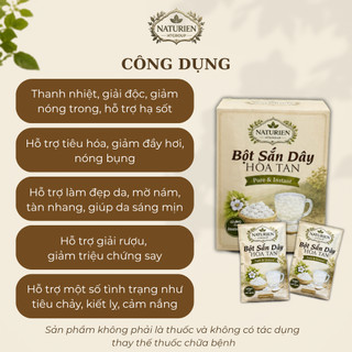 Bột Sắn Dây Naturien Hộp 300g Chia Túi Nhỏ Tiện Lợi, Hộp 10 Túi 30g, Bột Sắn Dây Nguyên Chất Bổ Dưỡng Thanh Mát Đẹp Da