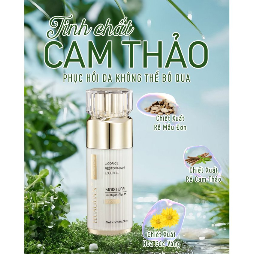 Tinh Chất Cam Thảo Chính Hãng Huaguan, làm dịu da, cân bằng độ ẩm 30ml - Huaguan Licorice Restoration Essence