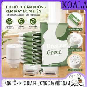✨Túi hút chân không Dreamer Green kèm máy bơm điện mini tiết kiệm 80% không gian chống ẩm đựng chăn ga quần áo mùa