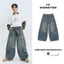 Quần Denim Wash Xanh Ống Rộng Unisex Form Rộng Dáng Thụng GODMOTHER 2025