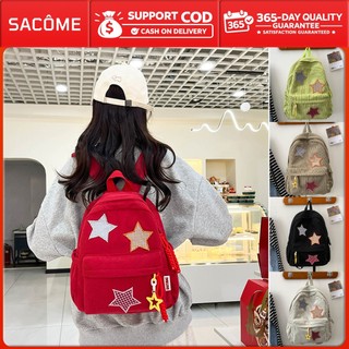 🔥🚀Balo Du Lịch Nữ Vải Nhung Tương In Hình Ngôi Sao, Túi Đeo Vai Dễ Thương Phong Cách Hàn Quốc.B3160