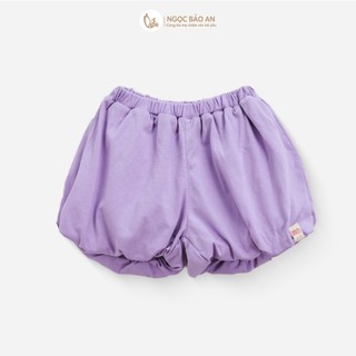 NBAN (6M-6Y) Bộ quần áo bé gái cộc tay Caro Nơ Tím thời trang bé gái cotton thoáng mát-CANDY5.25