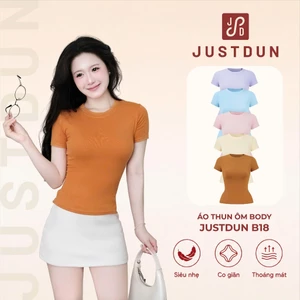 Áo thun ôm body cotton lông mịn co giãn Justdun B18 - Tông màu Pastel