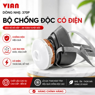 Mặt Nạ Phòng Độc Vian 370P Có Van Thở Lớn Chống Hóa Chất, Hơi Sơn, Khói Bụi Công Nghiệp