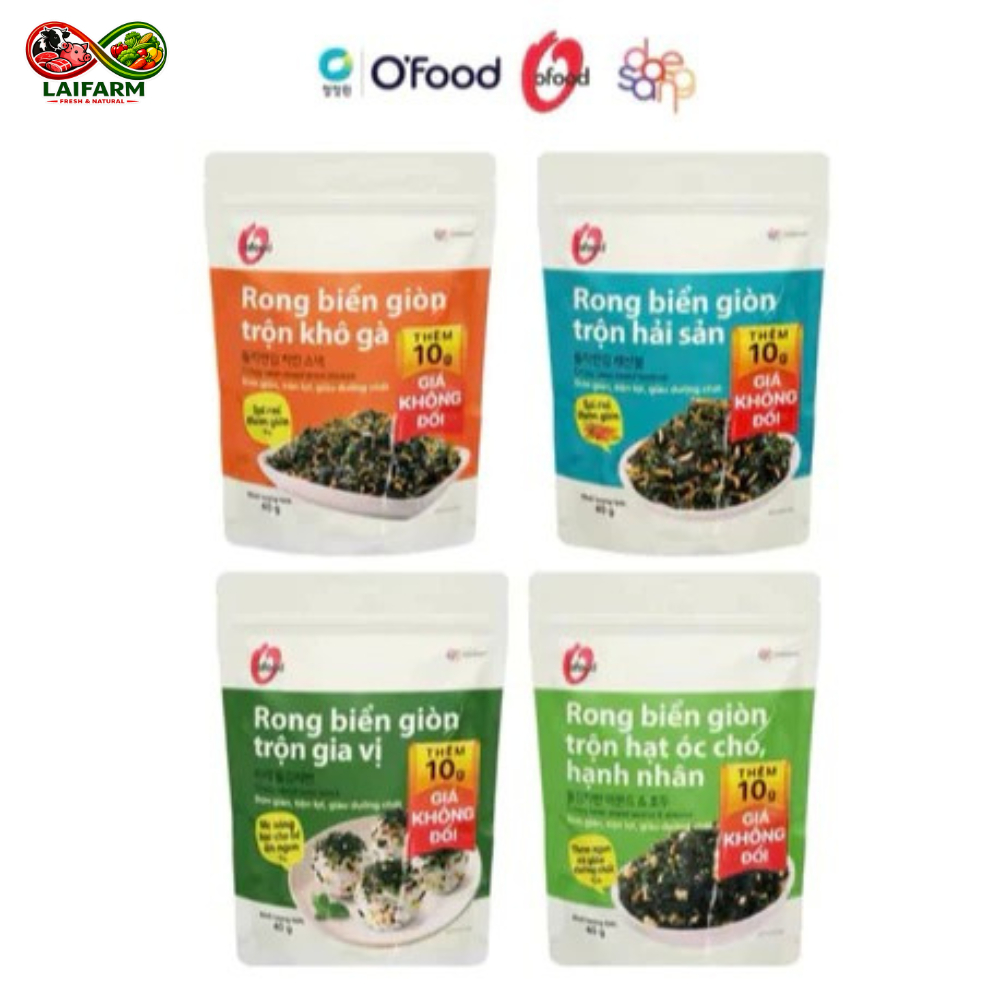 [Laifarm] 1 Gói Rong biển giòn ăn liền O'Food 40g (30 gói/ thùng)
