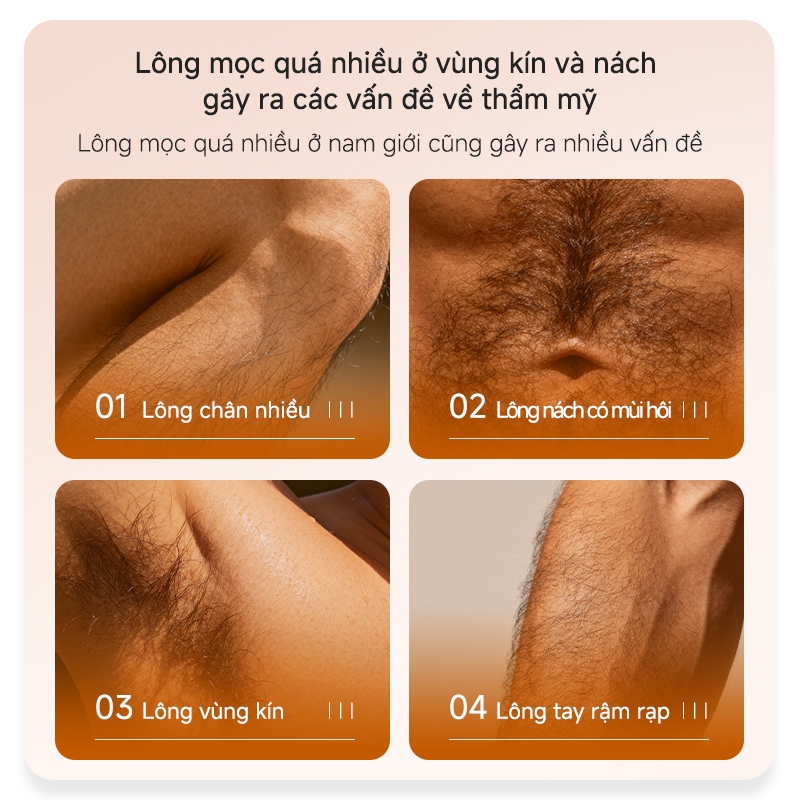 Kem Tẩy Lông Nam Toàn Thân, Nách Tay Chân Ngực, Dịu Nhẹ, Da Mịn Màng, LYDIMOON 60g