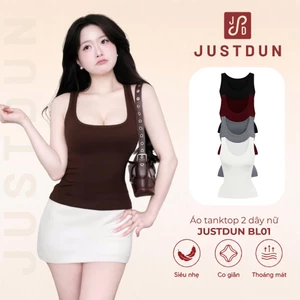 Áo tanktop 2 dây nữ cổ vuông JUSTDUN co giãn thoải mái BL01