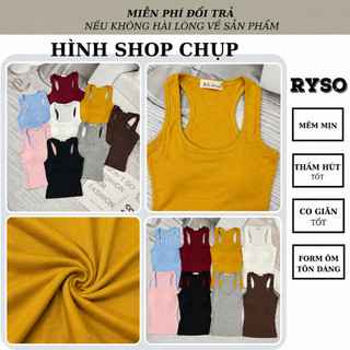 Áo Ba Lỗ Nữ Kèm Mút Ngực Dáng Dài Sát Nách Ôm Dáng Chất Borip Co Giãn 4 Chiều 3L09 RYSO STORE