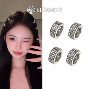 Kẹp tóc nữ Eleanor Accessories hình tròn đính đá phụ kiện tóc khuyên tóc mái mini 9384