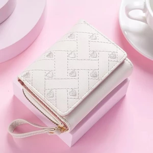 Ví Nữ Gấp Mini Thêu Trái Tim Dễ Thương, Nhiều Ngăn Tiện Lợi MUN STORE VTTIM83