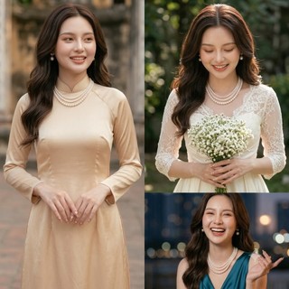 [ DAISYN ] N404 vòng cổ hạt Trai, dây chuyền hạt ngọc nhân tạo đá dây chuyền choker 4 dây hạt nhiều kích cỡ cho nữ