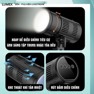 Đèn LED Tạo Nắng Studio Ánh Sáng Màu Tự Nhiên, Kèm Điều Khiển Từ Xa, Dùng Cho Livestream,Quay Video, Chụp Ảnh Studio
