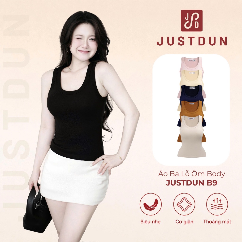 Áo Ba Lỗ  Ôm Body Basic Cotton Mịn Tôn Dáng JUSTDUN B9
