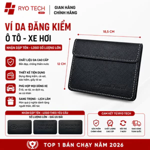 ví da đăng kiểm ô tô, ví đựng giấy tờ xe dập logo đầy đủ hãng xe