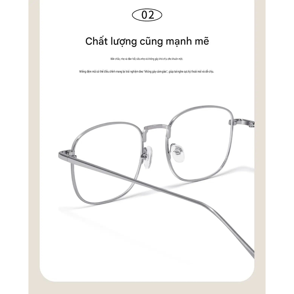 Kính Mắt Thời Trang MOCO 1705 Gọng Kim Loại Sang Chảnh, Chống Ánh Sáng Xanh, Lắp Tròng Cận
