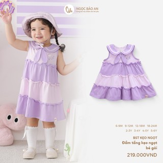 NBAN (6M-6Y) Đầm tầng cổ yếm bé gái Kẹo Ngọt thời trang cho bé gái dễ mặc, đi học đi chơi-CANDY5.25