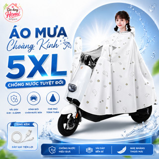 Áo Mưa Trong Suốt Họa Tiết Mèo Chất Liệu PVC Dày Dặn Chống Thấm Nước Kèm Kính Chắn Mưa Cao Cấp