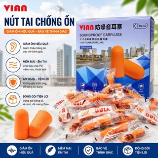 Nút tai chống ồn VIAN 1100 dạng viên đạn – Chất liệu bọt biển mềm mại, giảm ồn SNR 38dB