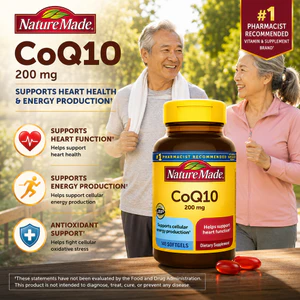 Viên Uống Bổ Tim Mạch ngừa Đột Quỵ CoQ10 200mg Nature Made hộp 140 viên