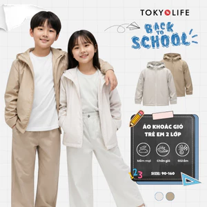 Áo khoác gió trẻ em TOKYOLIFE áo gió thu đông 2 lớp chống gió, chống bụi, giữ ấm 40002368