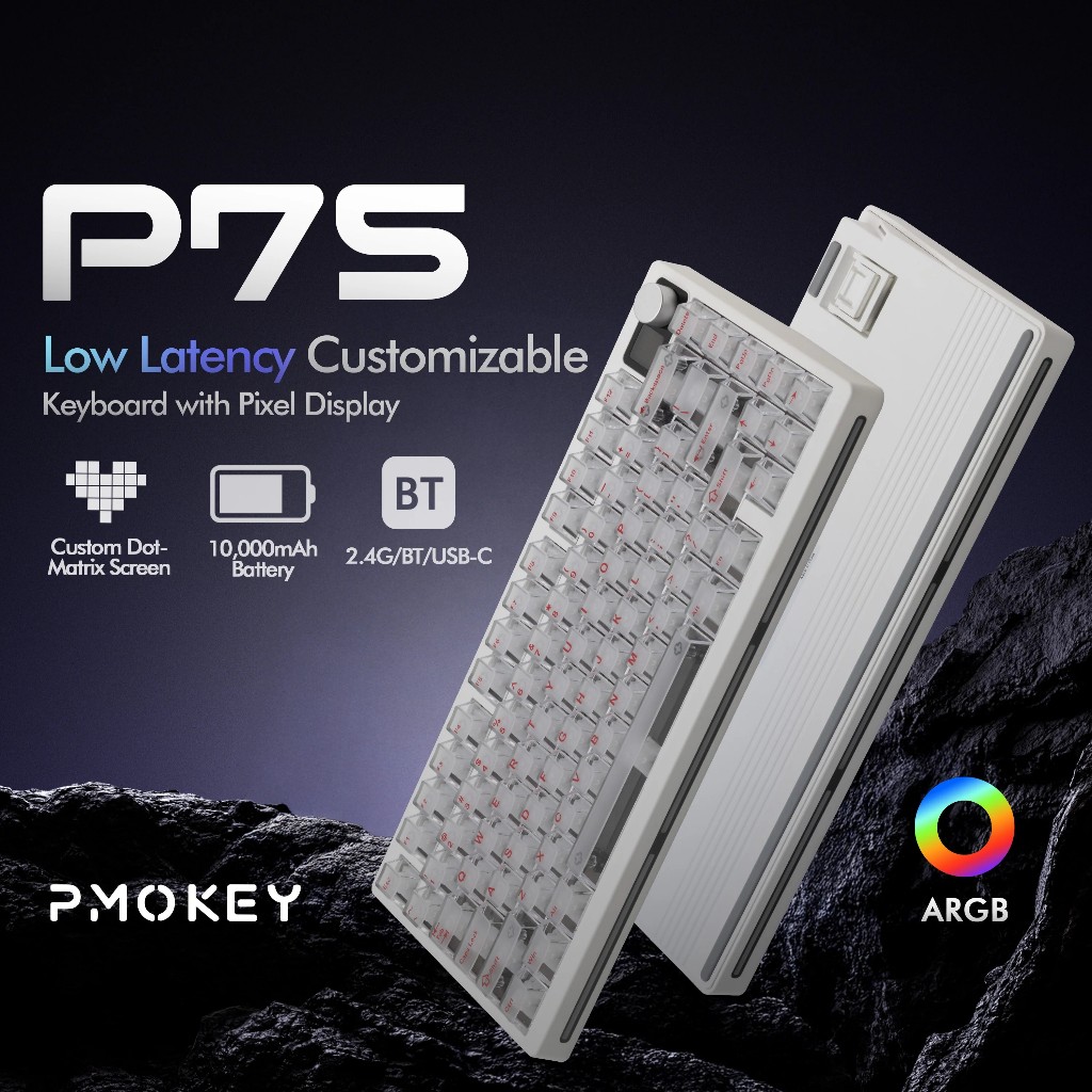 [CHÍNH HÃNG] Bàn phím cơ PMO P75 - Layout 75%, Có Núm Xoay, Màn hình Dot-Matrix - UNI OFFICAL STORE | BigBuy360 - bigbuy360.vn