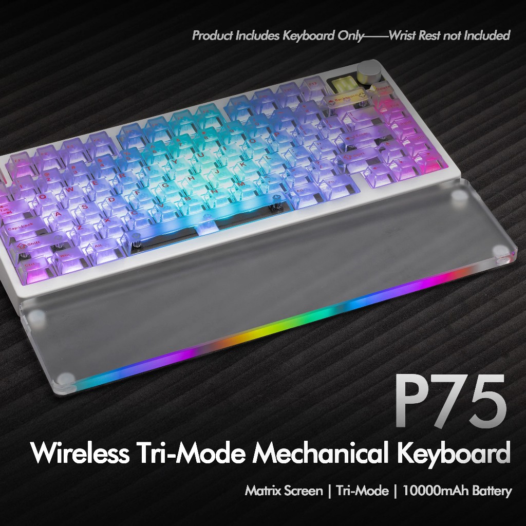 [CHÍNH HÃNG] Bàn phím cơ PMO P75 - Layout 75%, Có Núm Xoay, Màn hình Dot-Matrix - UNI OFFICAL STORE | BigBuy360 - bigbuy360.vn