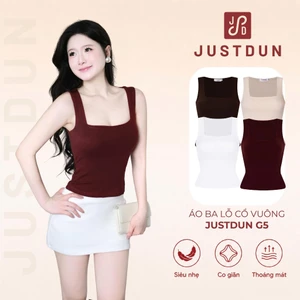Áo Thun Ba Lỗ Nữ Sát Nách Cổ Vuông Dáng Ôm Chất Thun Cotton Mềm Mịn, Năng Động JUSTDUN G5