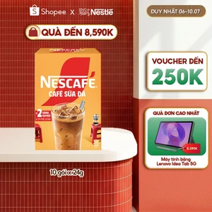 Hộp Cà phê Hòa tan NESCAFÉ CAFÉ SỮA ĐÁ 10 gói Nhân đôi sánh quyện