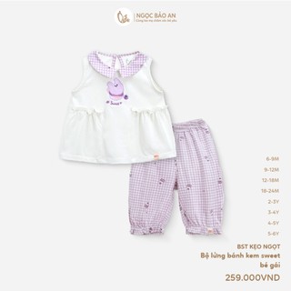 NBAN (6M-6Y) Bộ quần áo lửng bé gái Bánh Kem Sweet mặc nhà, đi học đi chơi, thấm hút tốt-CANDY5.25