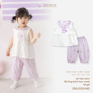 NBAN (6M-6Y) Bộ quần áo lửng bé gái Bánh Kem Sweet mặc nhà, đi học đi chơi, thấm hút tốt-CANDY5.25