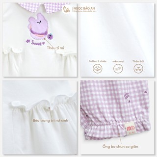 NBAN (6M-6Y) Bộ quần áo lửng bé gái Bánh Kem Sweet mặc nhà, đi học đi chơi, thấm hút tốt-CANDY5.25