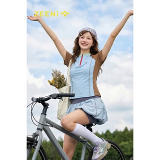 ZEENi Áo thun 100% cotton, kháng khuẩn 7A, dáng ôm, tay ngắn, thích hợp cho nữ chạy bộ và đạp xe.