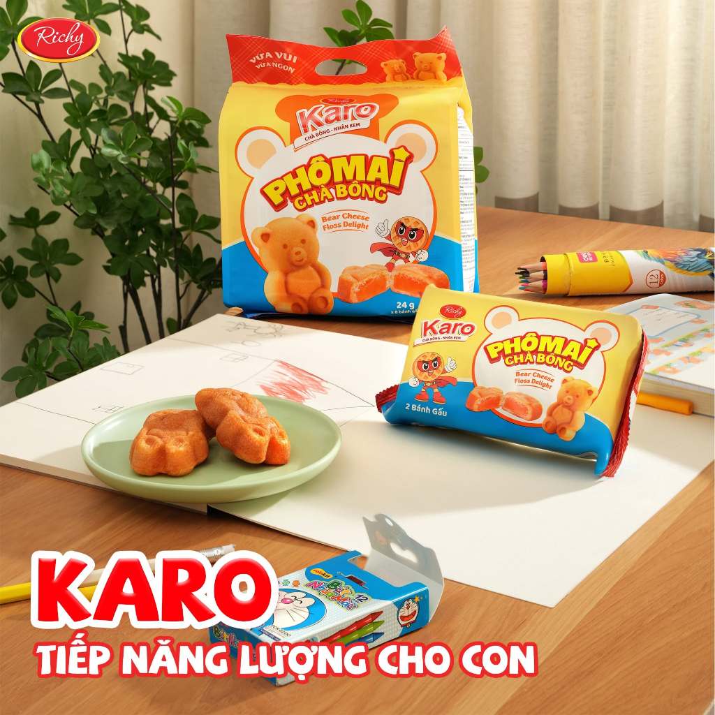 [Tặng quà đơn 129k]Combo 2-3 bịch Bánh Karo Gấu nhân phô mai béo ngậy, HSD 45 ngày - cân nhắc khi đặt SLL