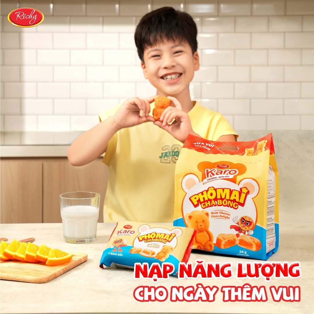 [Tặng quà đơn 129k]Combo 2-3 bịch Bánh Karo Gấu nhân phô mai béo ngậy, HSD 45 ngày - cân nhắc khi đặt SLL