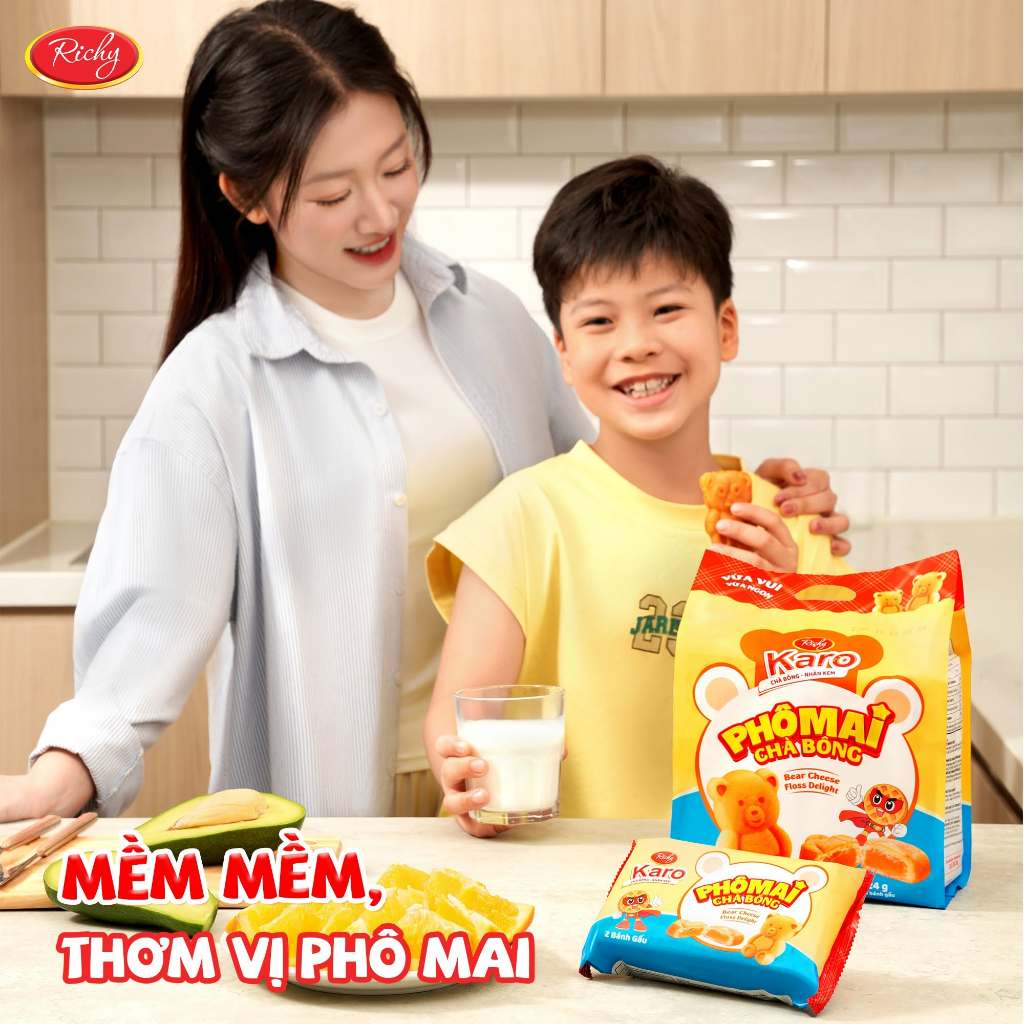 [Tặng quà đơn 129k]Combo 2-3 bịch Bánh Karo Gấu nhân phô mai béo ngậy, HSD 45 ngày - cân nhắc khi đặt SLL