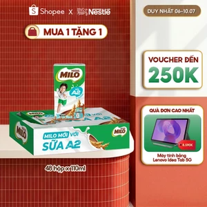 Sữa Lúa Mạch Nestle MILO với sữa A2 MỚI thùng 12 x 110ml (12x4x110ml)