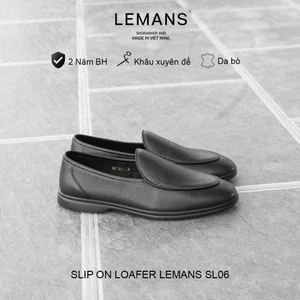 Giày Loafer nam Lemans S4L06 da bò nappa, đế êm chân, giày công sở, giày lười tây, bảo hành chính hãng 24 tháng