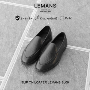 Giày công sở Slip on Loafer LEMANS - SL06.2 da bò,đế êm chân, giày công sở trẻ trung, BH 12T