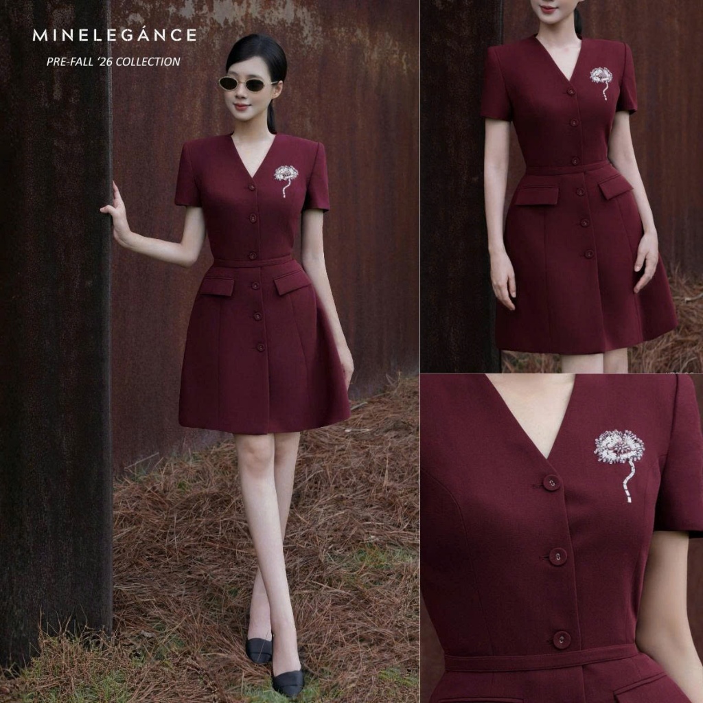 MINELEGÁNCE | VÁY CHỮ A DÁNG NGẮN SANG TRỌNG, THANH LỊCH - MIN79