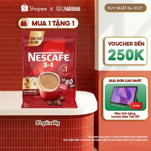 Túi Cà phê Hòa tan NESCAFÉ VỊ NGUYÊN BẢN 80 gói - Đậm thơm hài hòa