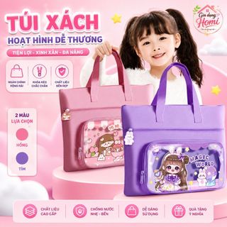 Túi Xách Đi Học Cho Bé Hoạ Tiết Dễ Thương Thiết Kế 3 Ngăn Khoá Tiện Lợi