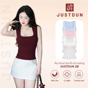 Áo thun ba lỗ cổ vuông cotton mịn tanktop năng động JUSTDUN 2B