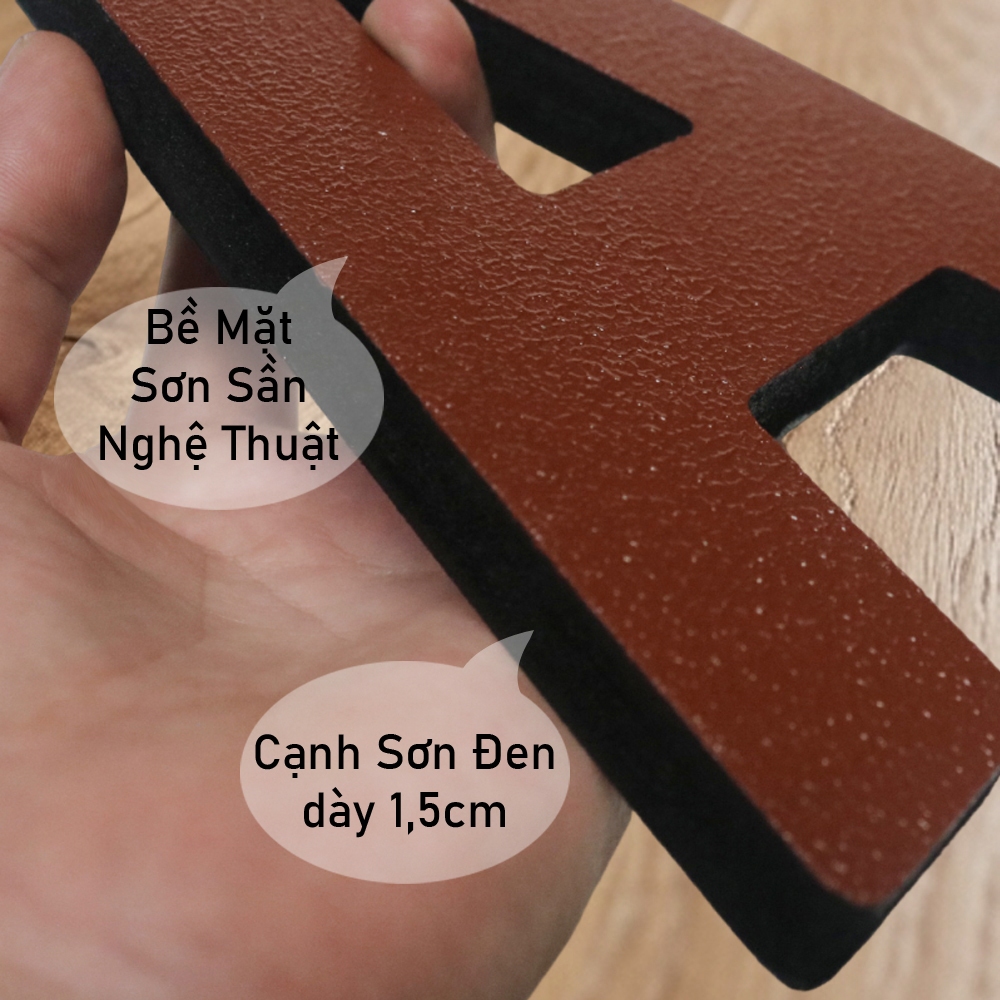 Chữ Gỗ Handmade - chữ gỗ cao 20cm - chữ mầu nâu - trang trí decor quán và nhà cửa