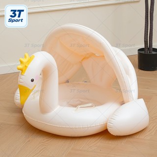 Phao bơi trẻ em hình thiên nga có mái che chống nắng ghế ngồi chống lật PVC dày cao cấp - PTN